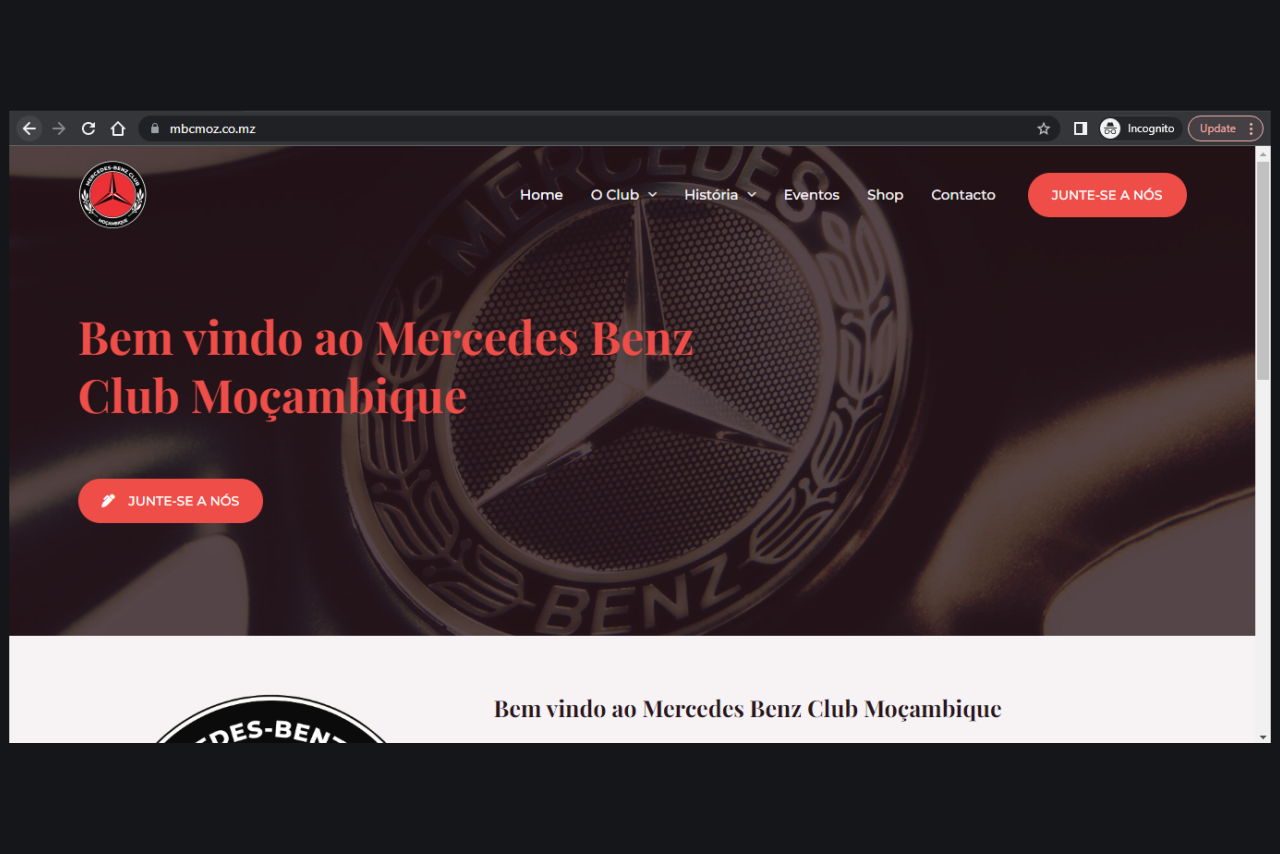 Site da Mercedes Benz Club Moçambique